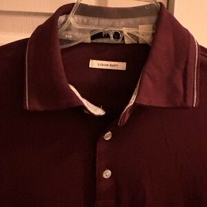 Joseph Abboud L/S Burgundy Liquid Soft Polo Shirt Size M